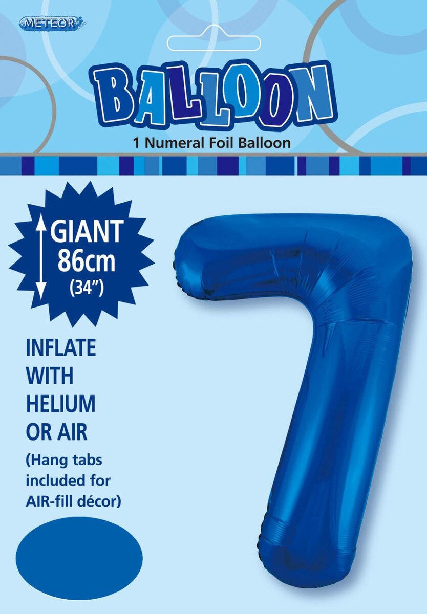 Foil Number 7 Balloon Blue