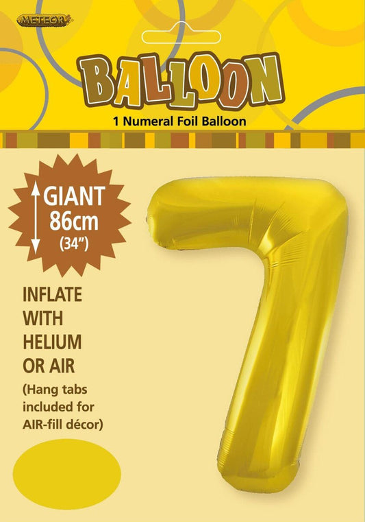 Foil Number 7 Balloon Gold