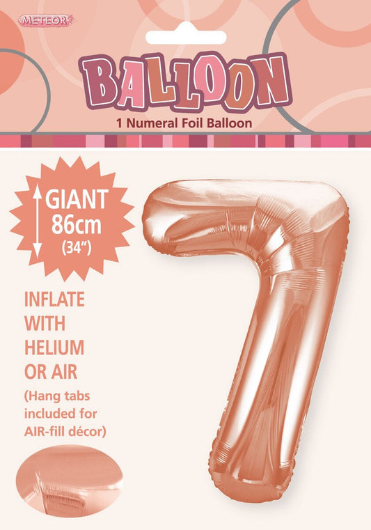 Foil Number 7 Balloon Rose Gold