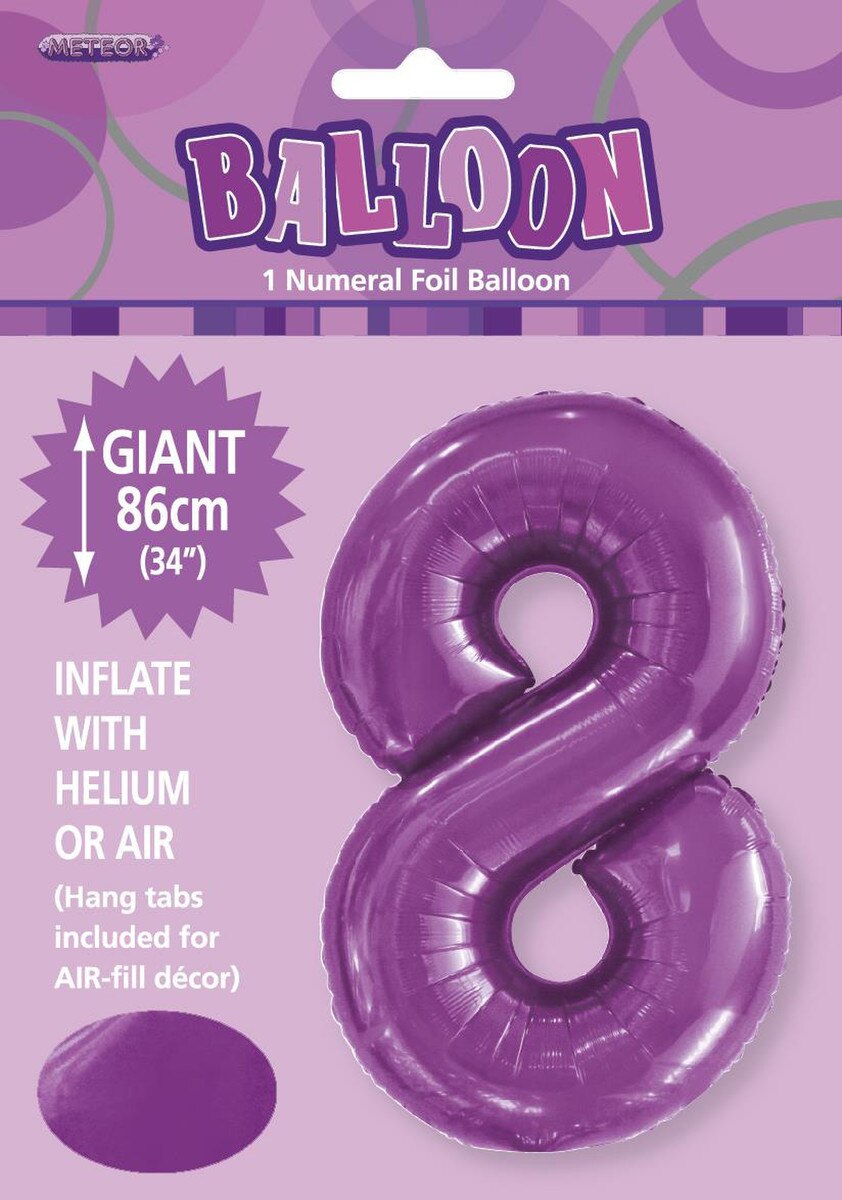 Foil Number 8 Balloon Purple