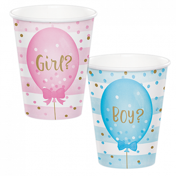 Gender Reveal Bows Paper Cups