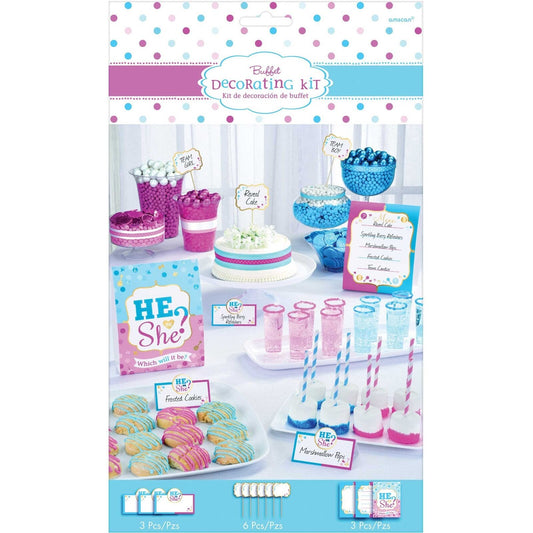 Gender Reveal Buffet Decorating Kit