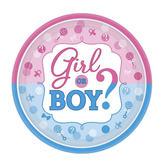 Gender Reveal Plates