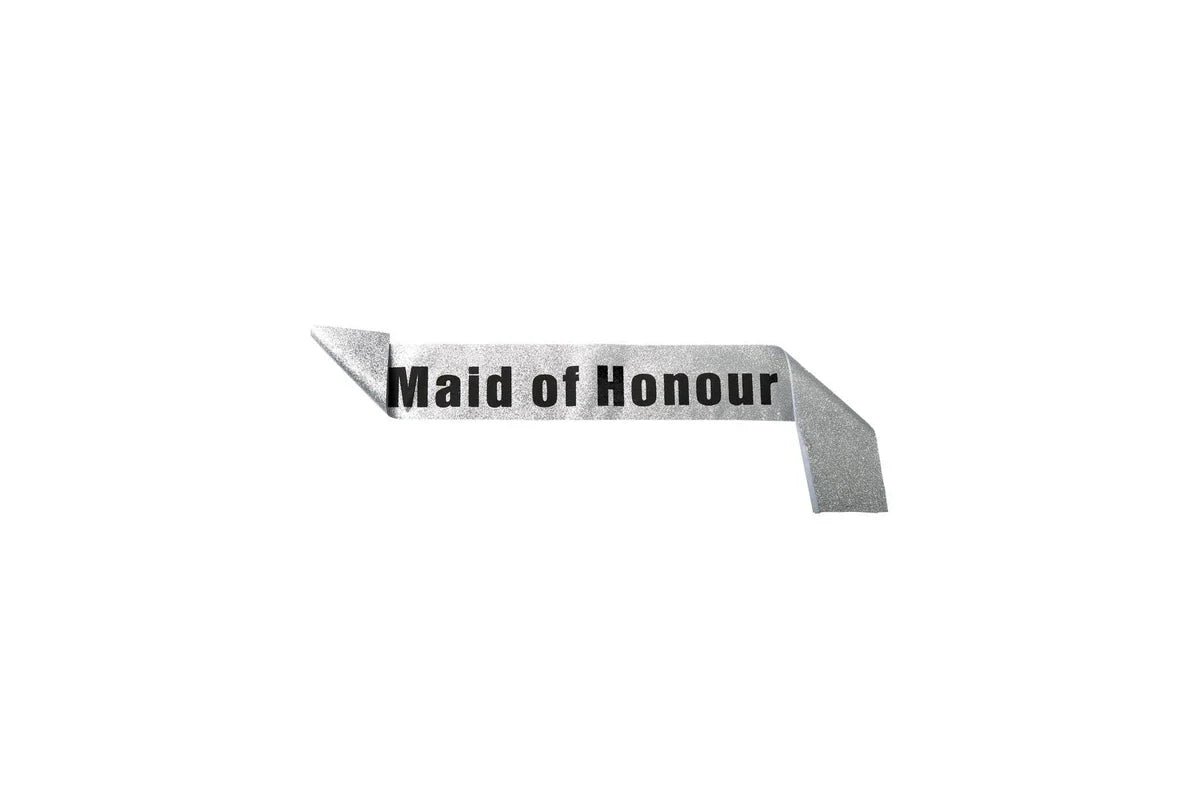 Glitter Silver Maid of Honour Sash