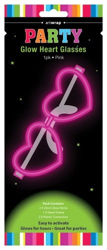 Glow Heart Glasses - Pink
