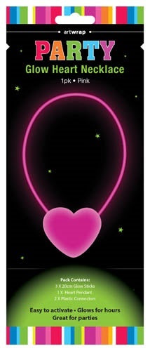 Glow Heart Necklace - Pink