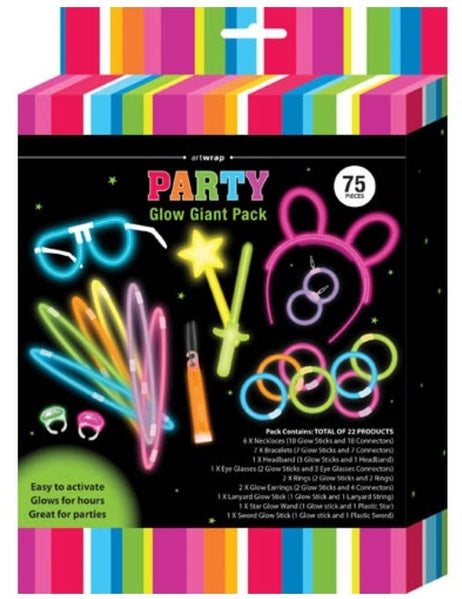 Glow Sticks Giant Pack 75 Pieces