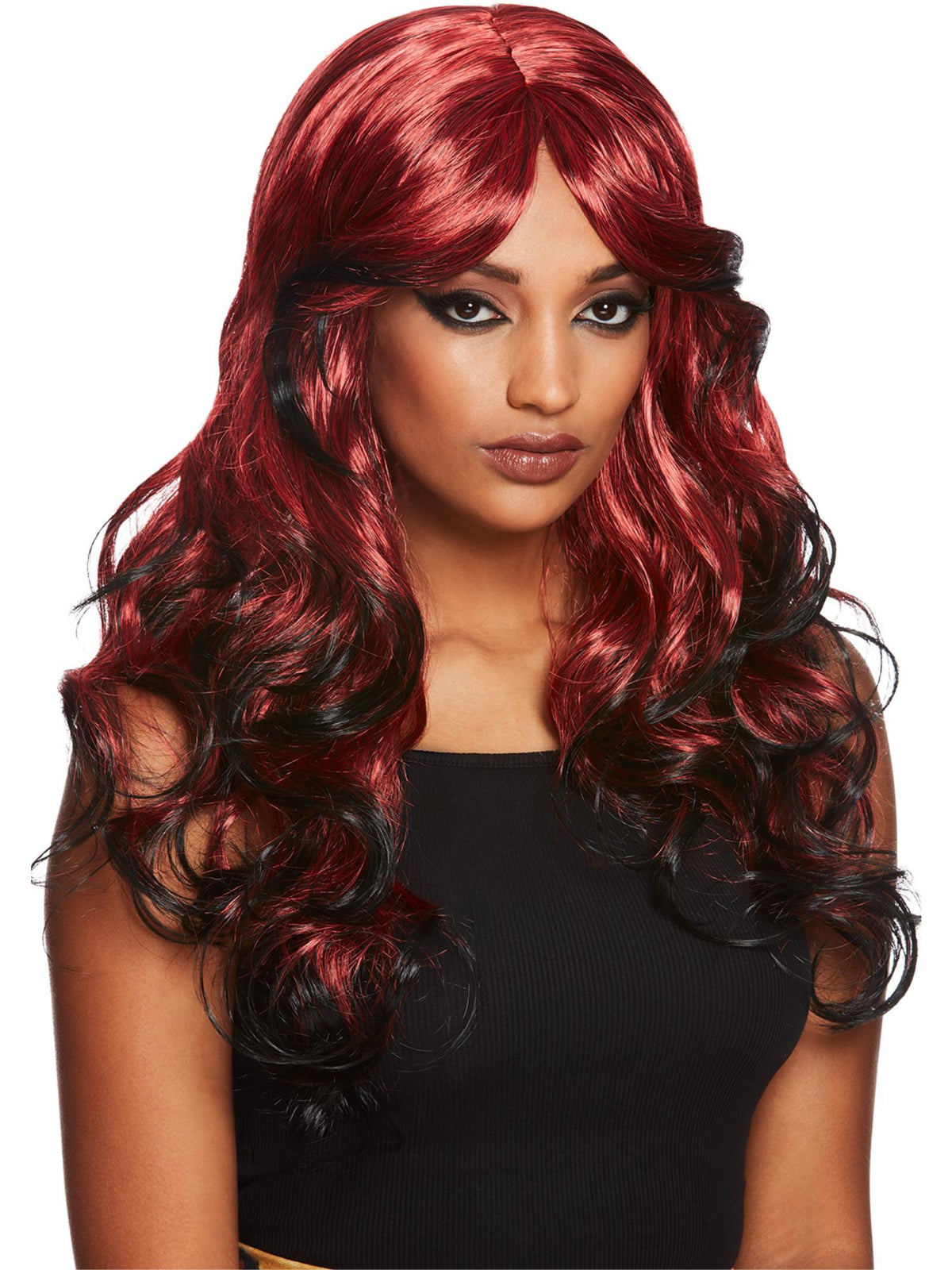 Gothic Temptress Wig Black & Red