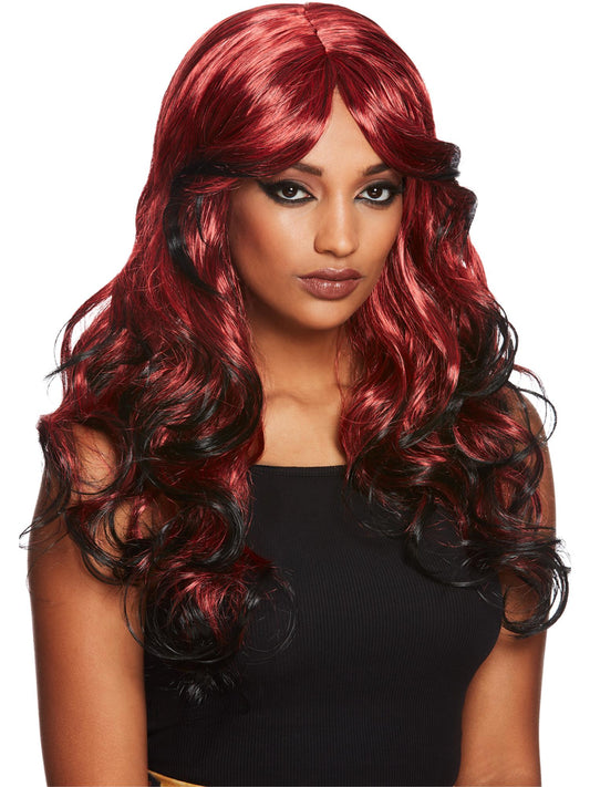 Gothic Temptress Wig Black & Red