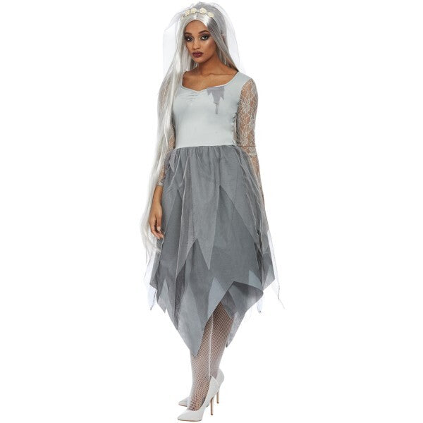 Graveyard Bride Grey Costume - Adult - S