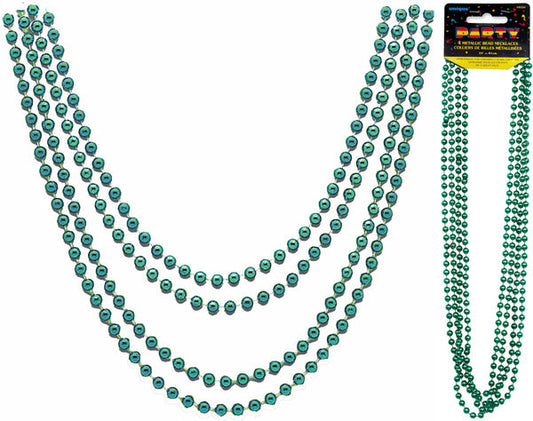 Green Bead Necklace (32in) Pk 4