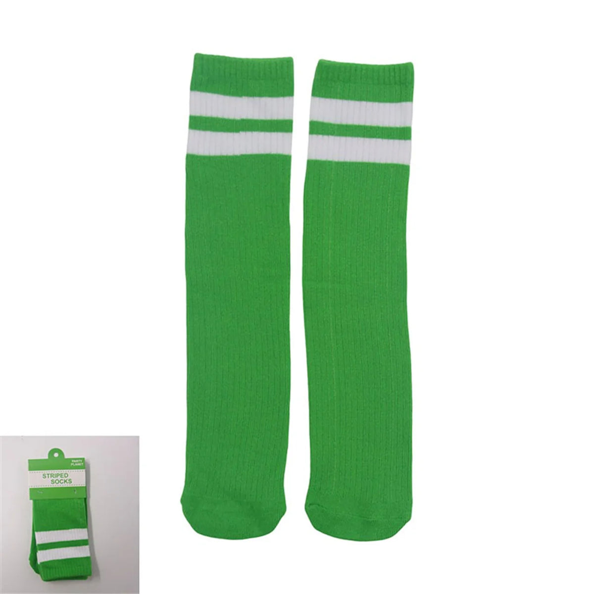 Green Striped Knee High Socks