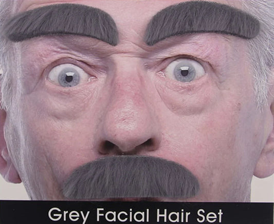 Grey Facial Hair Set