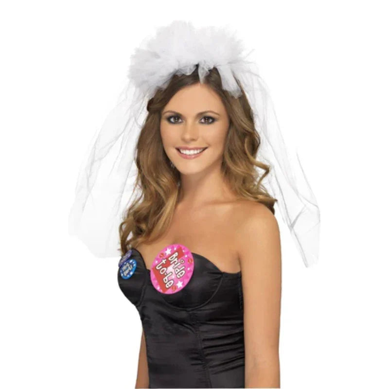 Hen Night Veil on Headband Party Accessory