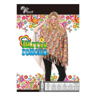 Hippie Poncho Flower Power Costume - Adult