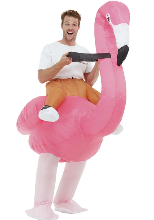 Inflatable Ride Em Flamingo Costume - Adult