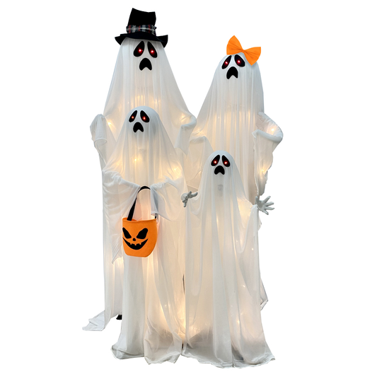 Light Up Standing Ghost Family Decoration