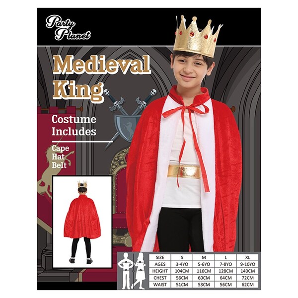 Medieval Royal King Costume - Child - XL