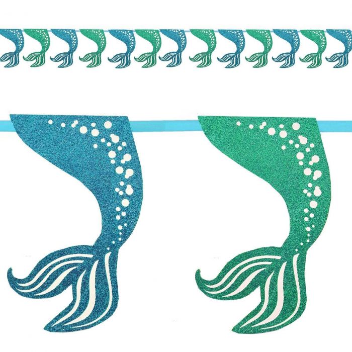 Mermaid Banner Aqua