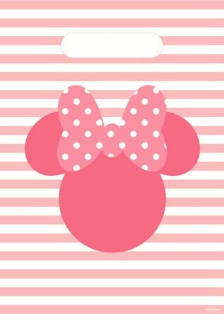 Minnie Mouse Plastic Party Loot Bags (Pk 8)