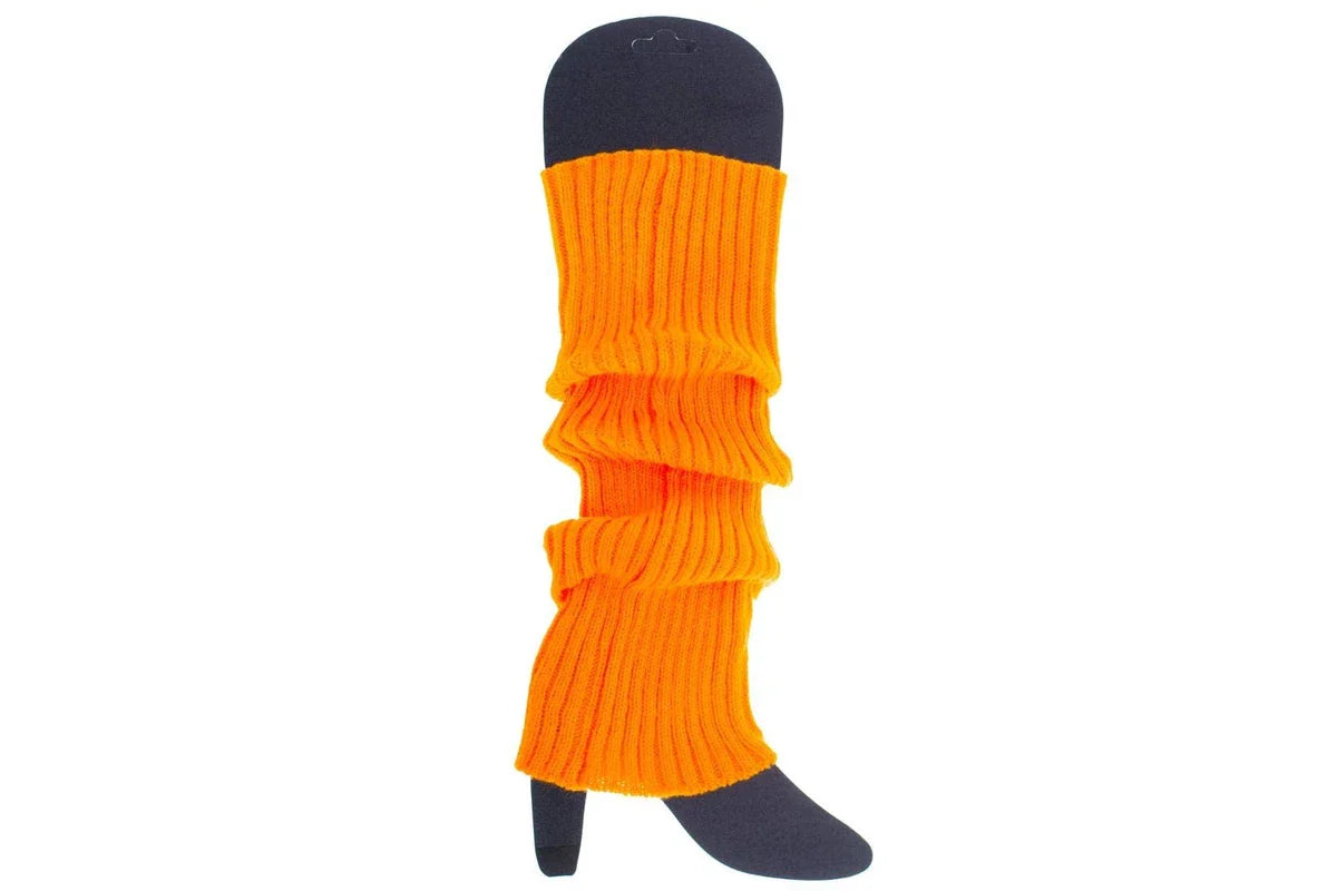 Neon Knitted Leg Warmers Orange