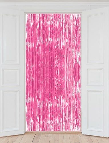Neon Pink Tinsel Door Curtain