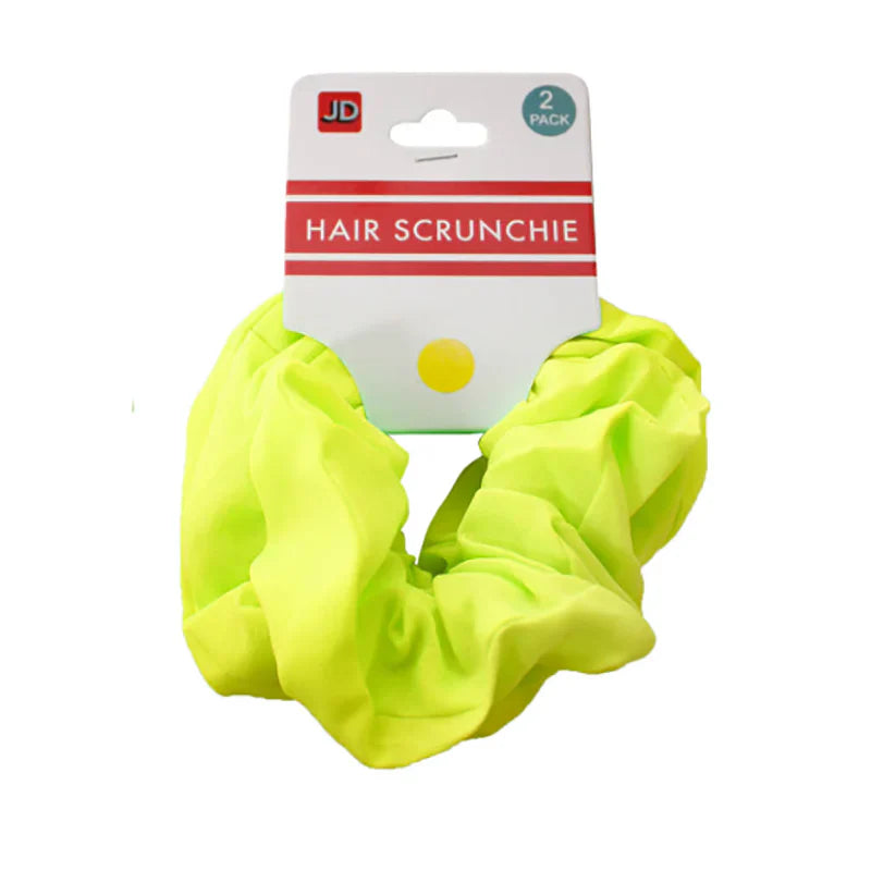 Neon Yellow Hair Scrunchies (Pk 2)