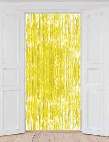 Neon Yellow Tinsel Door Curtain