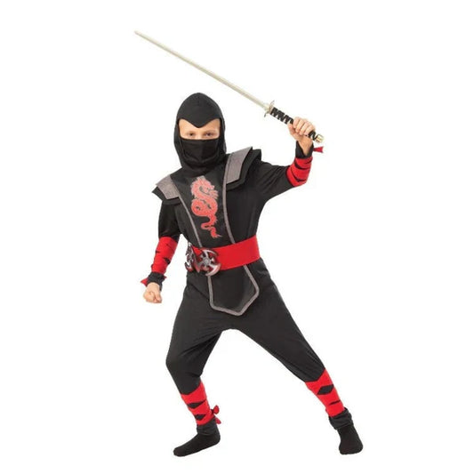 Ninja Black and Red Costume - Child - M