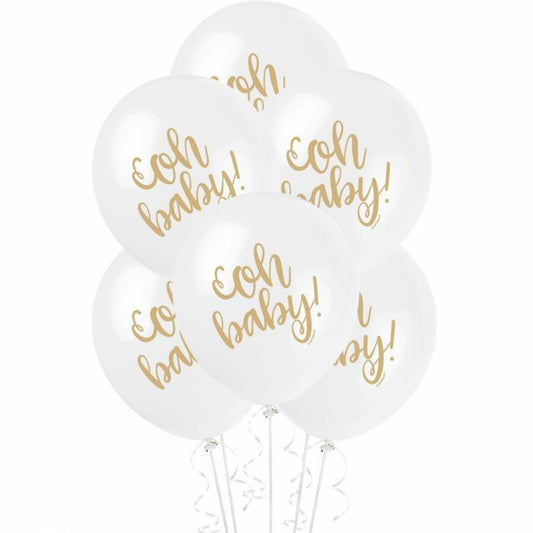 Oh Baby Latex Balloons Pk 8