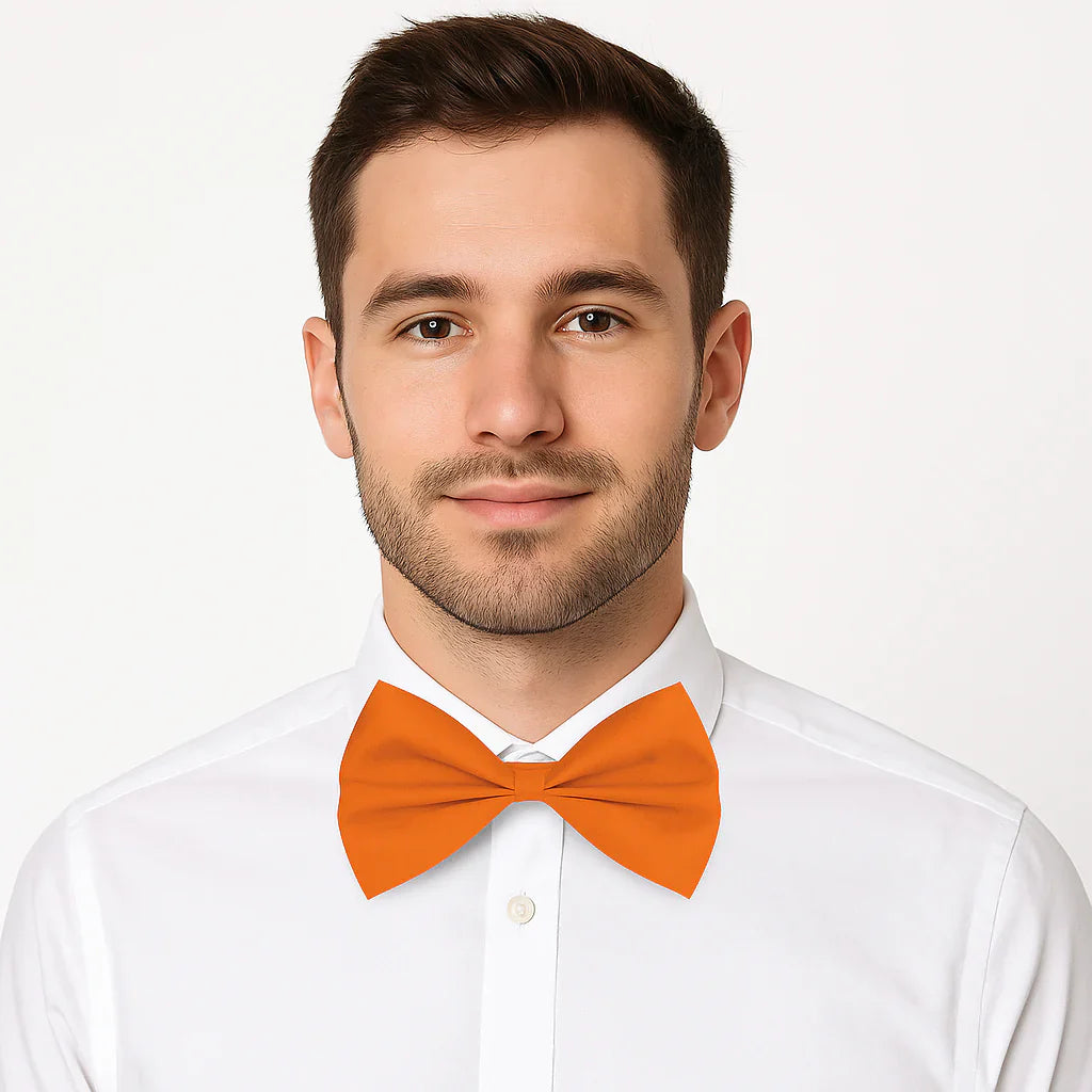 Orange Satin Bow Tie