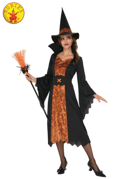 Orange & Black Witch Costume - Adult - L