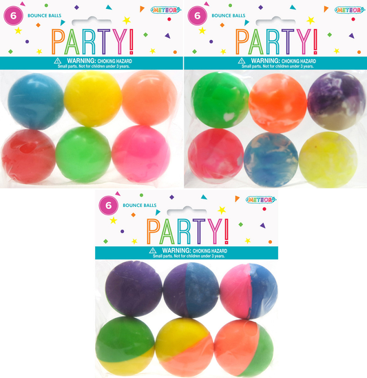 Party Favours - Bounce Balls (6 Pk)