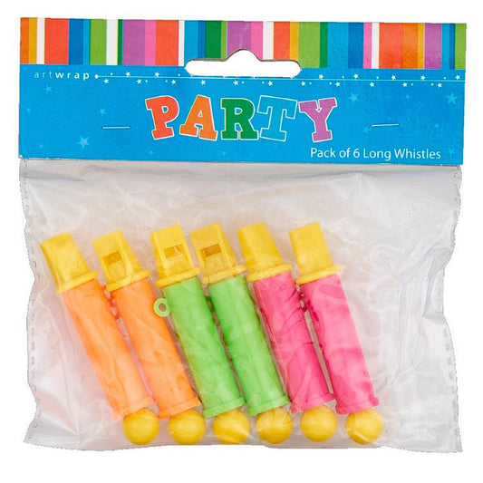 Party Favours - Long Whistles (Pk 6)