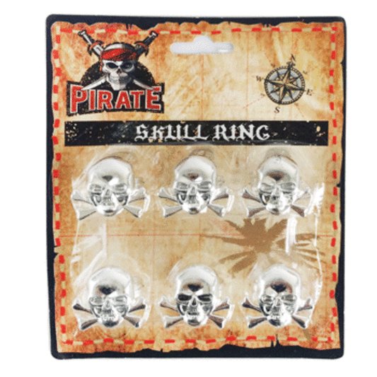 Party Favours - Skull Costume Rings (Pk 6)