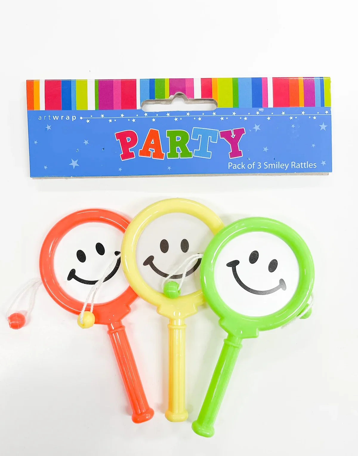 Party Favours - Smiley Face Rattles (Pk 3)