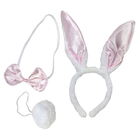 Pink Satin Bunny Accessory Set