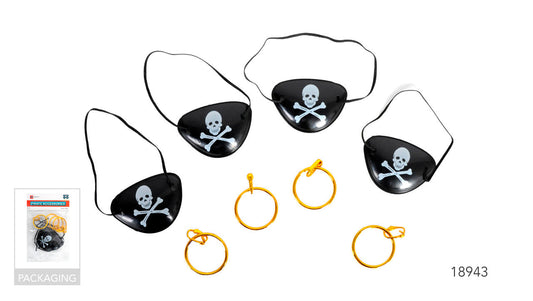 Pirate Earrings & Eye Patches Set