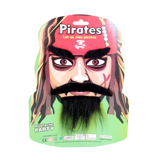 Pirate Moustache, Beard and Eyebrow Set