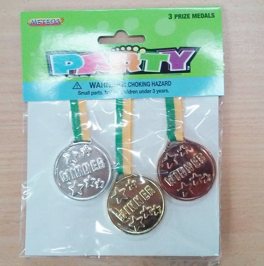 Prize Medal Party Favours Pk 3
