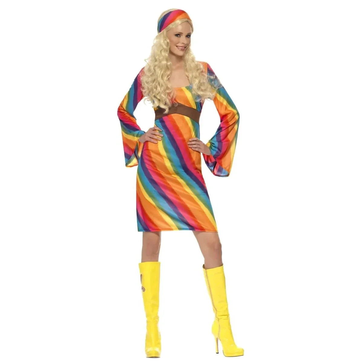 Rainbow Hippie Costume - Adult - L