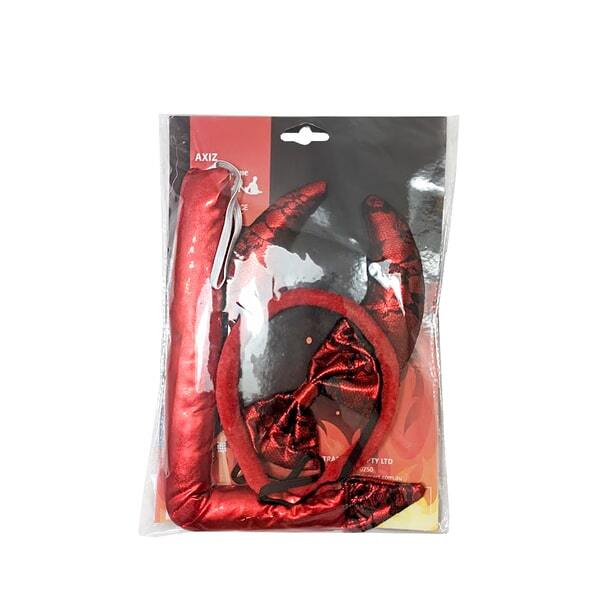 Red Devil Horns & Tail Costume Set