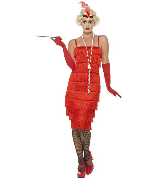 Red Flapper Costume - Adult  - L
