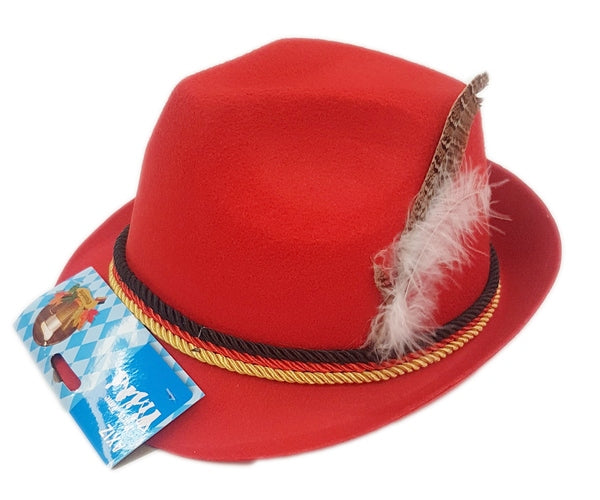 Red German Fedora Hat