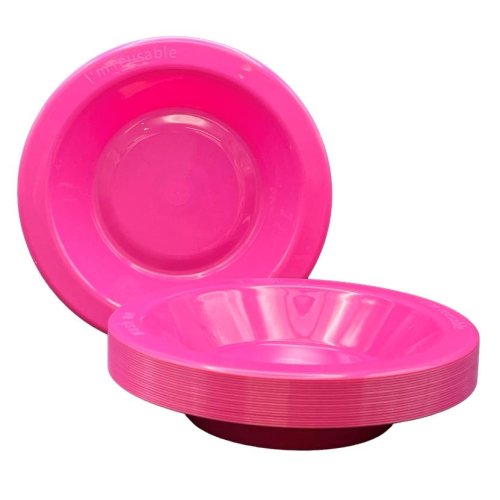 Reusable Magenta Plastic Bowls 18cm (Pk 20)