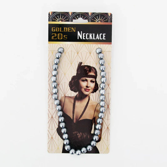 Roaring 20's Faux Silver Pearl Necklace