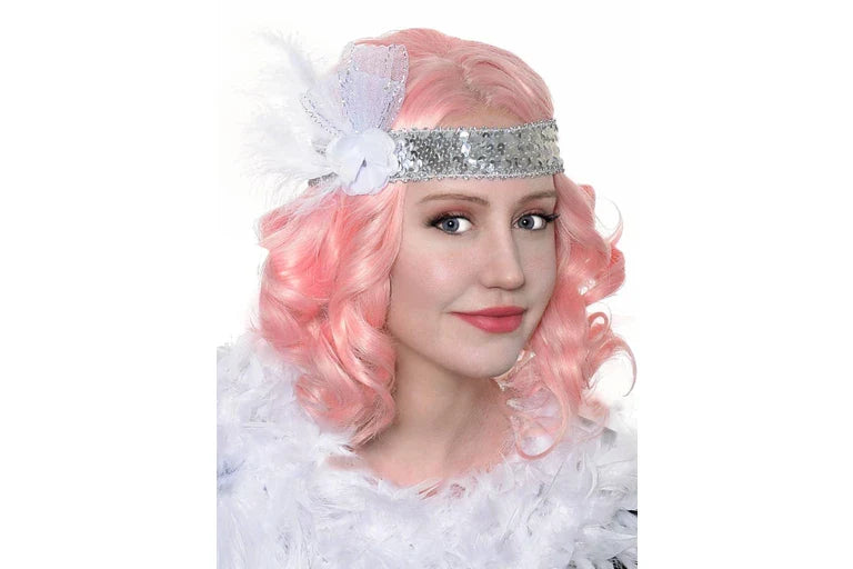 White and Silver Flapper Headband