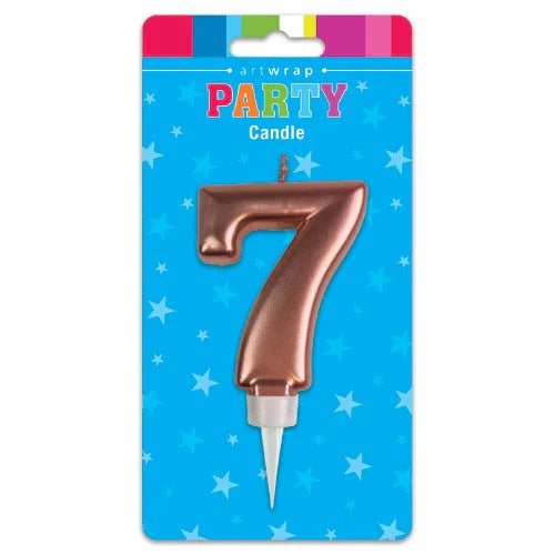 Rose Gold Number 7 Birthday Candle