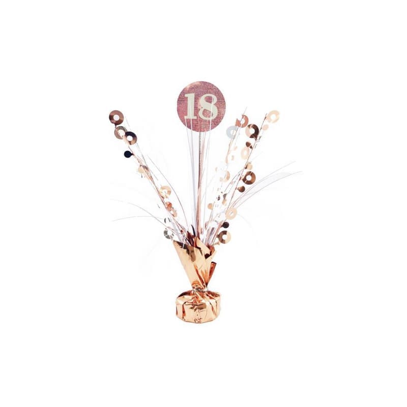 Rose Gold and White Balloon Weight Centrepiece 18th