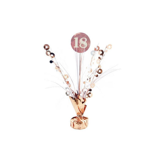 Rose Gold and White Balloon Weight Centrepiece 18th